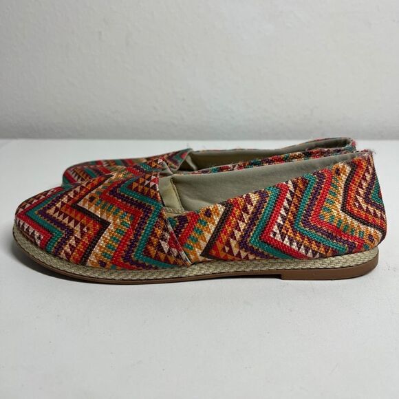 Équilibrio Woman’s Orange & Green Canvas Aztec Print Espadrilles Size 9 BOHO - Picture 2 of 9